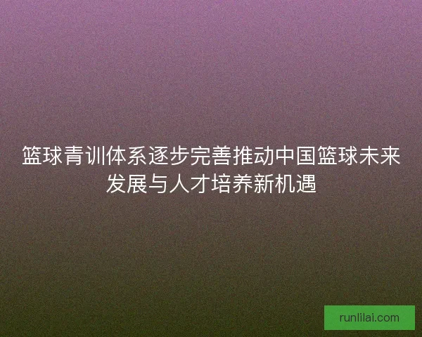 篮球青训体系逐步完善推动中国篮球未来发展与人才培养新机遇